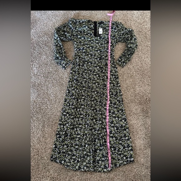 NWT Topshop IDOL Long Sleeve Micro Floral Print High Low Slit Midi Dress 
Size 6 - Picture 12 of 12